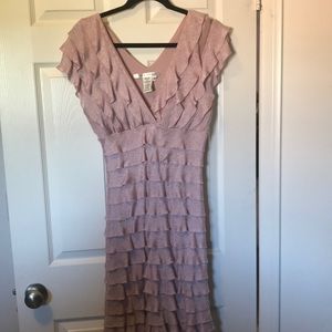 Max Studio pink stretchy ruffle dress